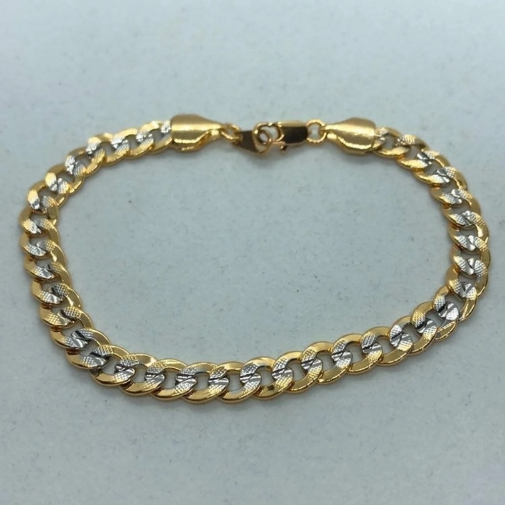 18k Yellow Gold Two-Tone Bracelet w/ Titanium 6mm